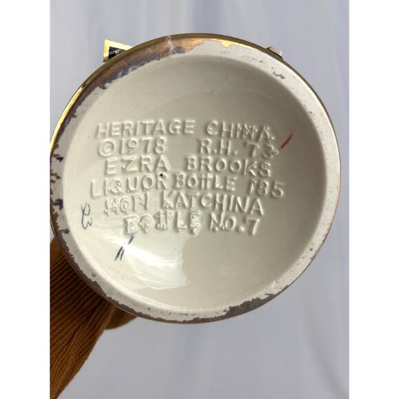 1978 Ezra Brooks Hopi Kachina Doll No 7 Decanter Heritage China 101 Months - Picture 5 of 13